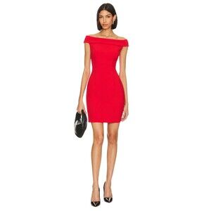 Sherri Hill Red Off Shoulder Homecoming Dress Sz 2 Coquette Old Money Bombshell